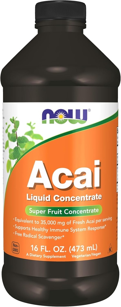 MAINTENANT Suppléments, Acai Liquid, soutient la réponse du système immunitaire santé*, Super fruit concentré, 16-Ounce