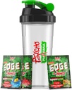 Psycho Pharma Edge of Insanity Pre Workout – Poudre de Stim la plus forte pour pompes intenses, force, énergie et focus – 3 échantillons d'arômes + coupe de shaker gratuite (Jus de jungle, citronnade bleue, fraise)