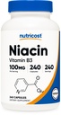 Nutricost Niacin (Vitamine B3) 100mg, 240 Capsules - avec Flushing, non-OGM, sans gluten