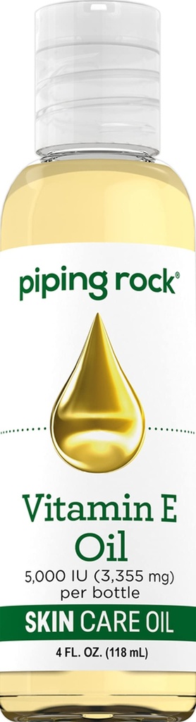 Piping Rock Vitamine E huile de 5000 UI pour peau, visage, cheveux et ongles