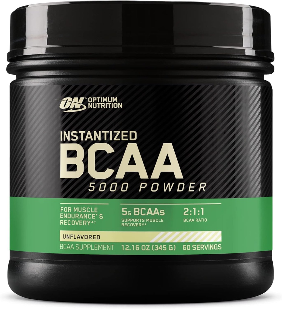 Optimum Nutrition Instantanée BCAA 5000mg Poudre, Non aromatisée, Keto Friendly, 60 portions