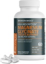 Bronson Magnésium Glycinate 200mg Haute Absorption Doucement Bouffée Chéré sur l'estomac non-OGM, 60 Capsules végétariennes