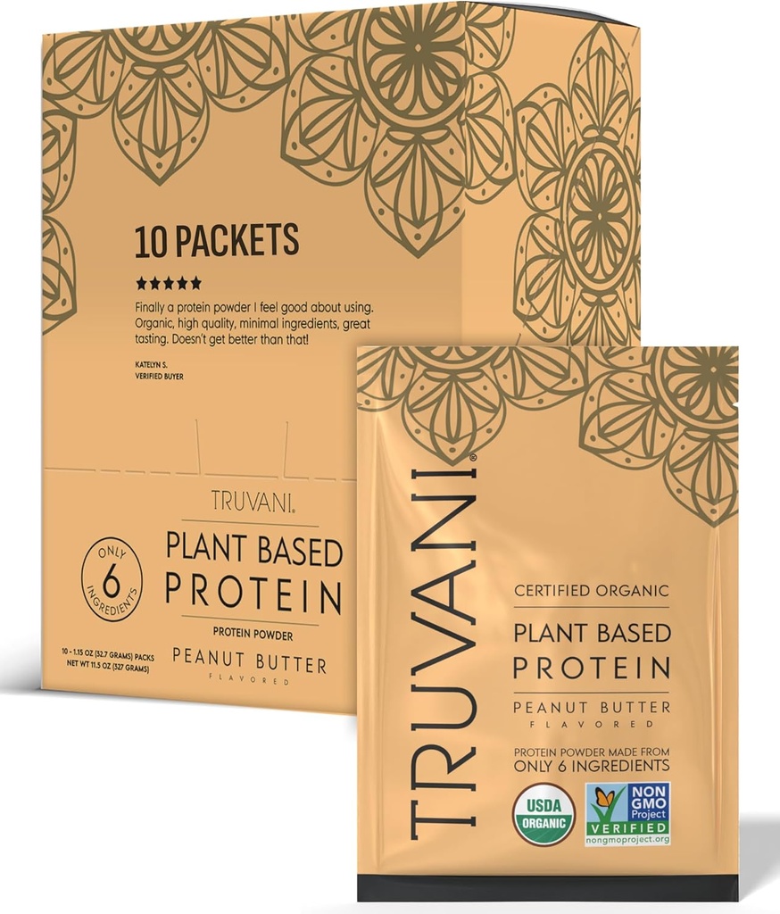 Truvani Vegan Powder Protéines d'arachides 20g Protéines à base d'arachides 20g Protéines à base d'herbes organiques