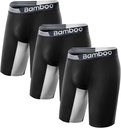 Slips de boxeur homme Anti Chafe Respirant Hydratant-Wicking Bamboo Trunks Sous-vêtements sans Poche Fly pour Homme 3 Pack