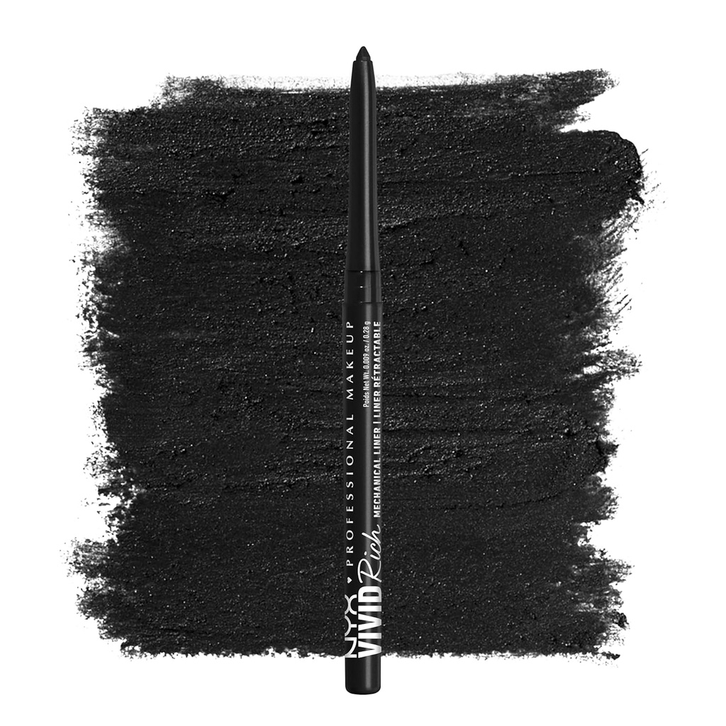 NYX PROFESSIONNEL MAKEUP Crayon mécanique des yeux,Vivid Rich mécanique, crème rétractable Eyeliner - Toujours Onyx, noir Eyeliner