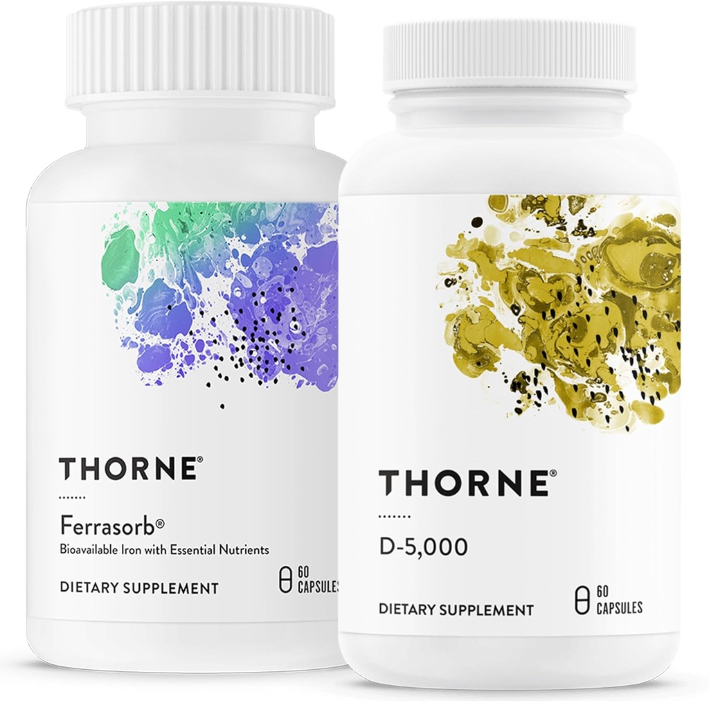 THORNE - Soutien du bien-être - Soutien du sang et vitamine D-5000 Combo - 60 portions