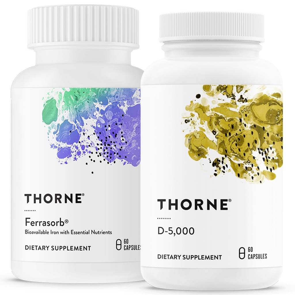 THORNE - Soutien du bien-être - Soutien du sang et vitamine D-5000 Combo - 60 portions