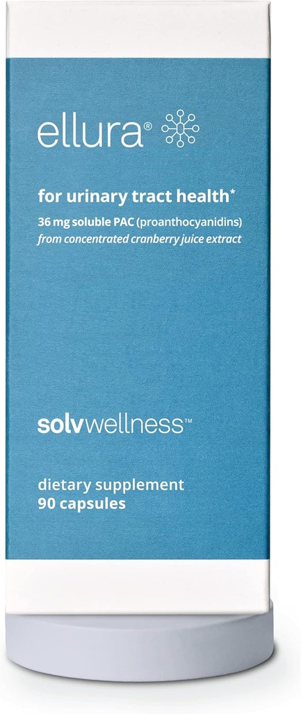 Solv Wellness Ellura cliniquement prouvé supplément de canneberge: Obtenir en avance des UTI avec 36mg de 100% Biodisponible PAC, 90 Capsules