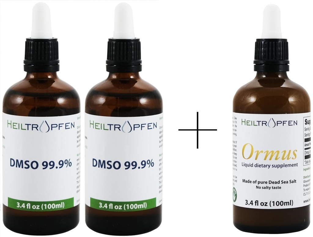 Bundle/Set of 2X DMSO 99.9% 3.4 oz + Ormus 3.4 Fl Oz Concentrated Orme | Heiltropfen®