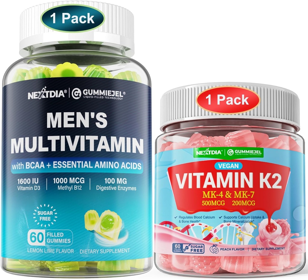 Bundle: Multivitamine méthylée pour les hommes Gummies et vitamine K2 Gummies