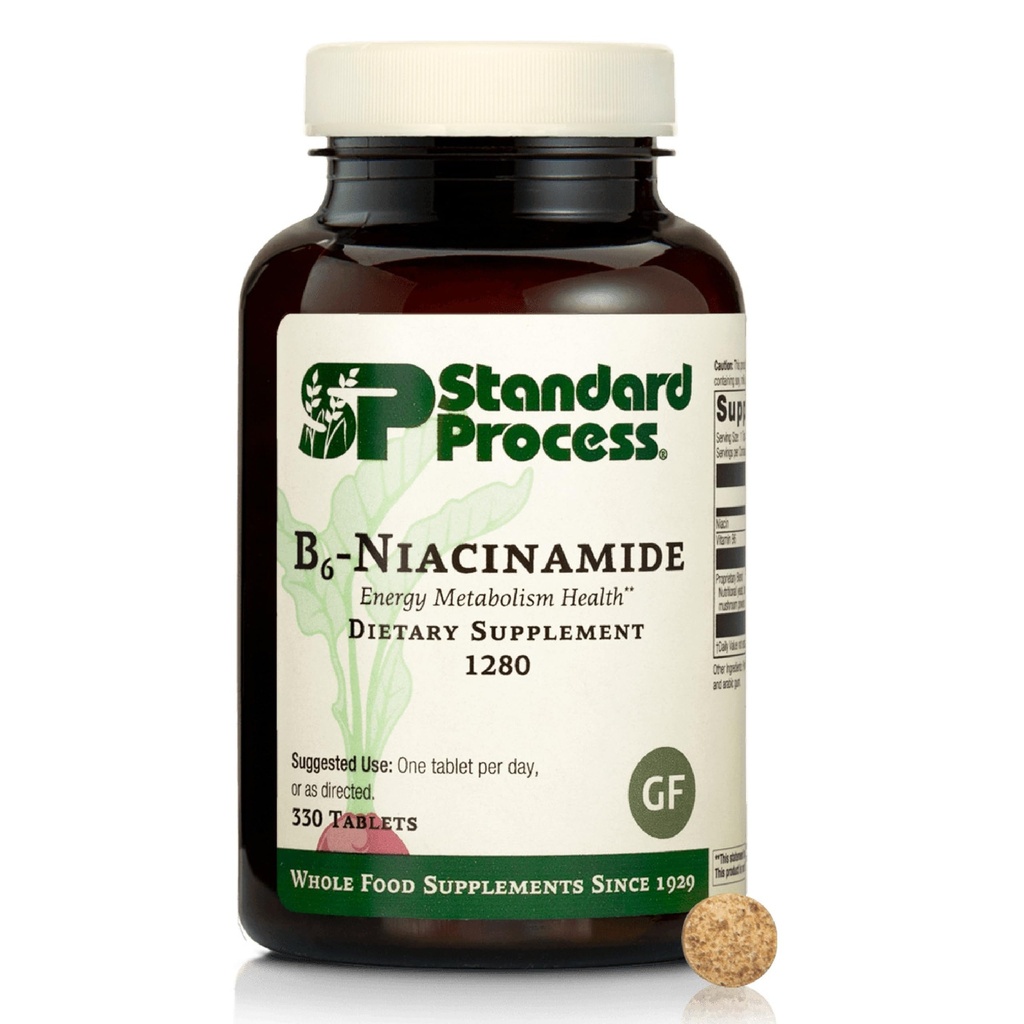 Standard Process B6-Niacinamide Energy Metabolism Health Dietary Support - Gluten-Free, Non-Dairy & Non-Soy - Cardiovascular Support - 330 Tablets