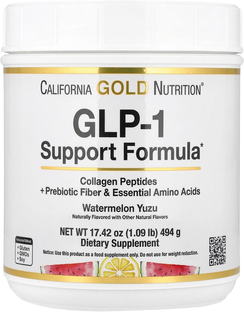 California Gold Nutrition GLP-1 Formule de soutien, pastèque Yuzu, 1,09 lb (494 g)