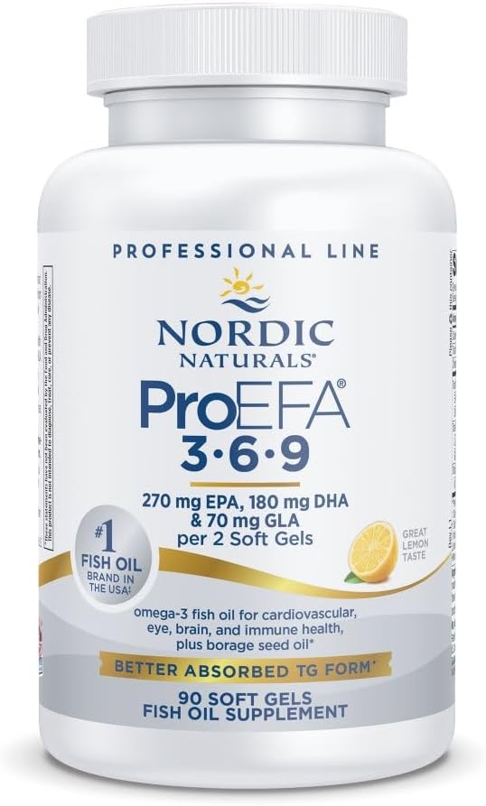Nordic Naturals ProEFA 3-6-9, Lemon Flavor - 90 gels mous - 565 mg Oméga-3 - EPA & DHA avec ajout de GLA - peau saine, cognition et humeur positive - non-OGM - 45 portions