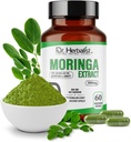 Dr. Herbalist Moringa Oleifera Extrait 300mg – 60 Capsules de végétaliens