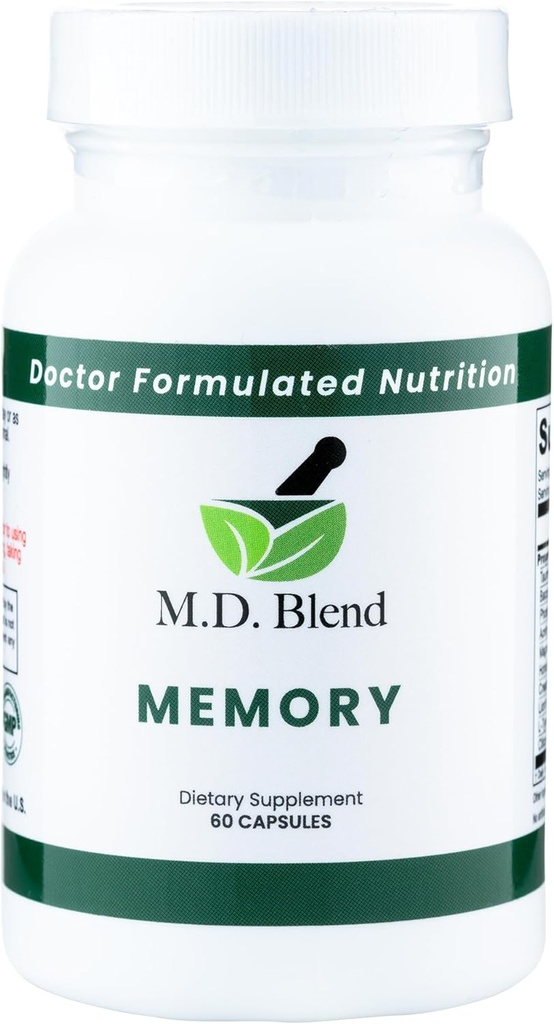 Mémoire - Mélange naturel - Supplément d'expert formulé pour le bien-être cognitif, la mémoire et la fonction neuronale - Premium L-Tyrosine, Phosphatidylsérine, Bacopa Monnieri - 30 Capsules 2 Pack