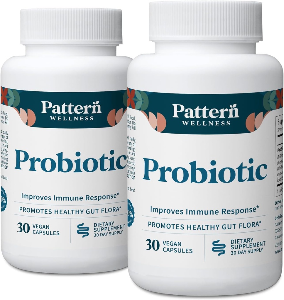 Modèle Wellness Probiotic Supplement - 51 Million CFU - Soutient l'équilibre digestif et le bien-être des intestins - Source consciente, non-OGM - 60 Capsules Vegan