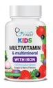 Multivitamines et multiminéraux vivants avec des croustilles en fer pour les enfants – Végétarien – Végétarien sans gluten – Grand Dégustation - Pectines naturelles avec des vitamines A, B, C, D & E – 150 Compte