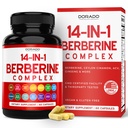 Supplément GLP-1 14 en 1 Formule (Supplément GLP1 avec Berberine, ACV, Chrome, Ceylan Cinnamon, Turmeric & More) Support Gut Santé & Métabolisme - Troisième partie testé, Vegan Safe & USA Made
