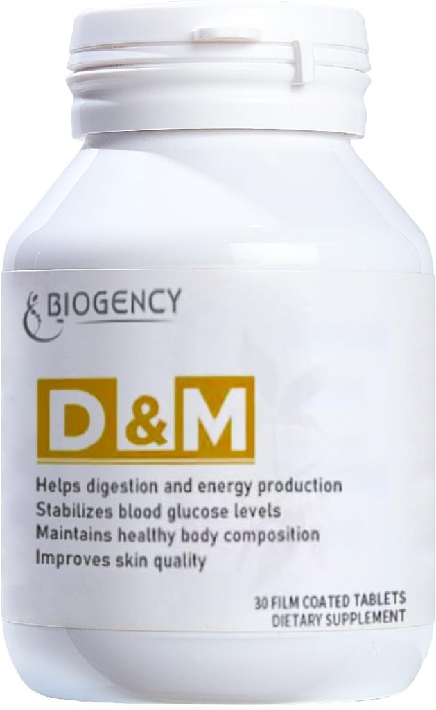D&M 1 Pack 30 Count Skincare Support Supplément - Aide à la digestion et à la production d'énergie Maintenir un corps sain améliore la qualité de la peau avec l'acide folique, vitamine B1, B2, B7