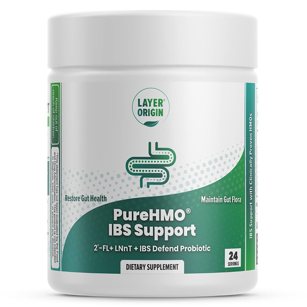 Couche Origine Support PureHMO IBS - Super prébiotique + probiotique testé cliniquement pour IBS - Renforcer les barrières de la gueule et rétablir vos fonctions de la gueule