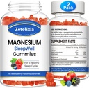 Magnésium Glycinate Gommies, Supplément Magnésium haute absorption pour les adultes Enfants, Relaxation, Cerveau, Muscle & Bone Support, Melatonine Libre, Sans sucre, Mixed Berry Flavor, 120 Cts