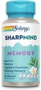 SOLARAY SharpMind Memory Formula - Suppléments Cerveau pour Mémoire et Focus - Supplément Champignon Cognivia, Gotu Kola et Chaga - Ginkgo Biloba Alternative - Garantie de 60 jours - 30 portions, 60 VegCaps
