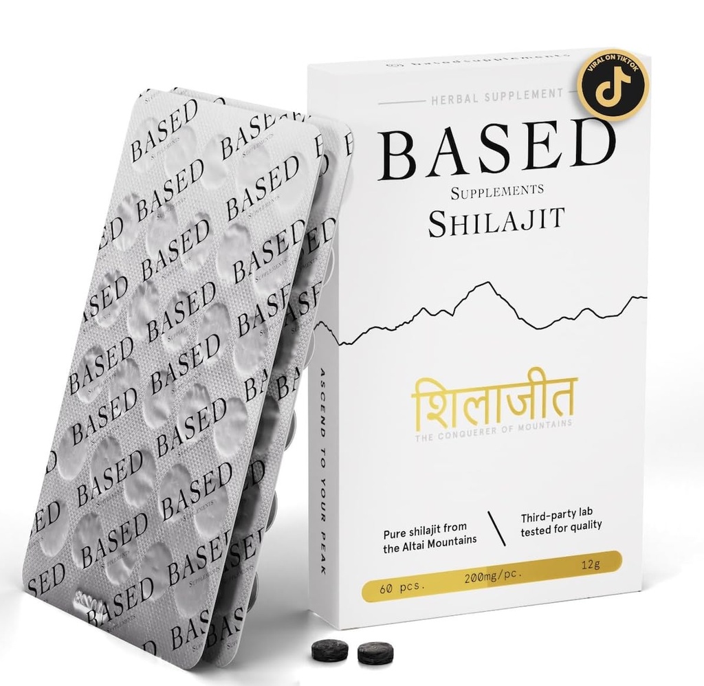 Basés Shilajit.Comprimés chilajit purs avec Max Potency, Energy & Immune Support pour les hommes et les femmes. Riche en acide fulvic et 85+ Minéraux traces, 60 comprimés