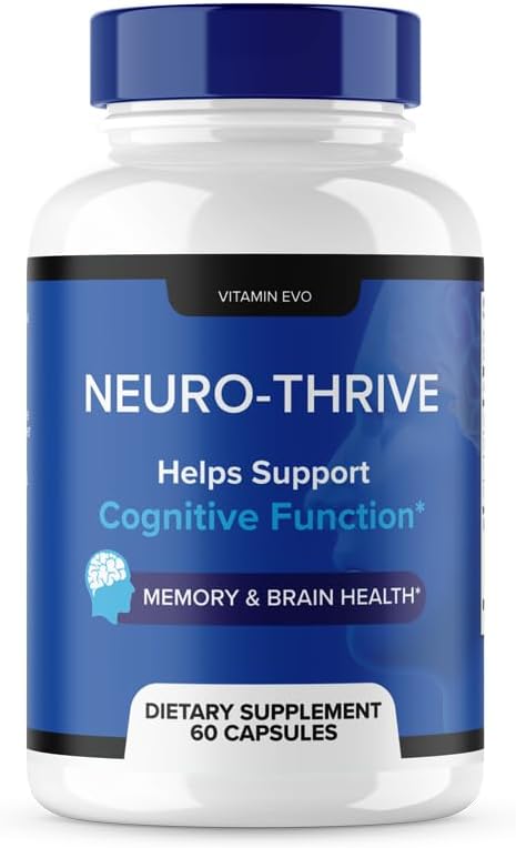 Neuro Thrive Brain Supplement, Neuro Thrive for Memory, Neuro Thrive PQQ to Reduce The Negative Effects of Brain Fog, Neuro Thrive Cognitive Function, NeuroThrive Reviews Neuro-Thrive (60 Capsules)