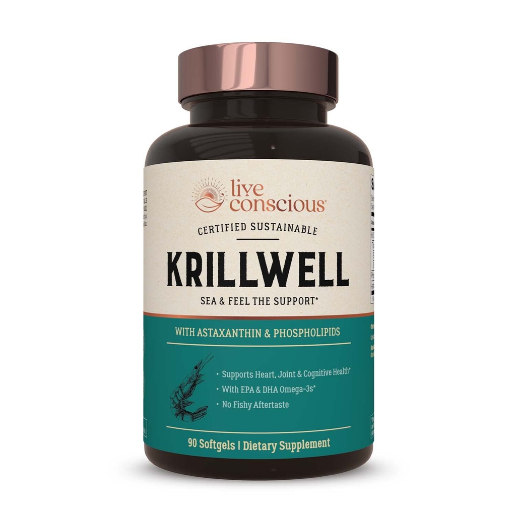 Live Conscient KrillWell, joint, et soutien cognitif.
