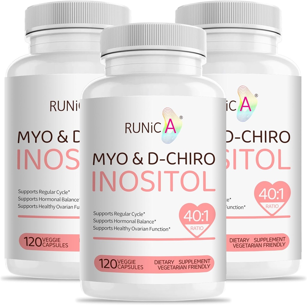 Myo-Inositol & D-Chiro Inositol Supplément pour femmes - Idéal rapport 40:1 -Soutenir l'équilibre hormonal des femmes et la fertilité et la santé ovarienne - Capsules de poudre végétalienne - 90 jours d'approvisionnement