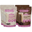 Blender Bombs The Bomb Co. Protéines végétales, Chocolat et poudre de protéines de vanille avec 21g de protéines, acides aminés, sucre zéro, protéines de pois, cacao, graines de chia, vanille et fruits de moine, 60 Srvgs