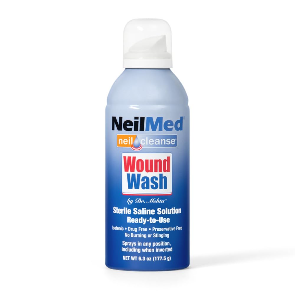 NeilMed Nettoyer le lavage stérile des plaies salines, 6.3 Ounce