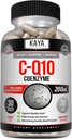 Kaya Naturals - Supplément d'antioxydant de puissance CoQ10 - Aides à la santé cardiaque et à la fonction immunitaire - Restaurer la production quotidienne de cellules et d'énergie - 30 capsules de légumes Co-Q10