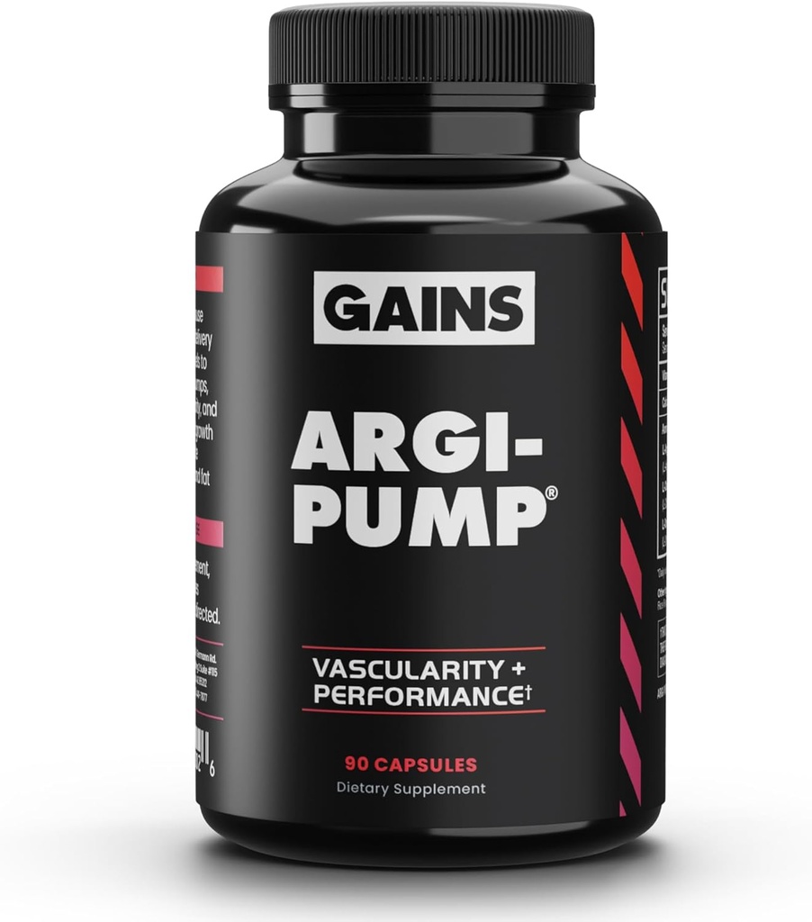 Gains en vrac L Arginine Amino Acides Supplément pour le soutien à l'oxyde nitrique, Suppléments pour les hommes avec L-Arginine, L Citrulline et L Ornithine, Pompe musculaire, Energy and Heart Health Support, 90 Capsules