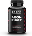 Gains in Bulk L Arginine Amino Acids Supplement for Nitric Oxide Support, Supplements for Men with L-Arginine, L Citrulline and L Ornithine, Muscle Pump, Energy and Heart Health Support, 90 Capsules