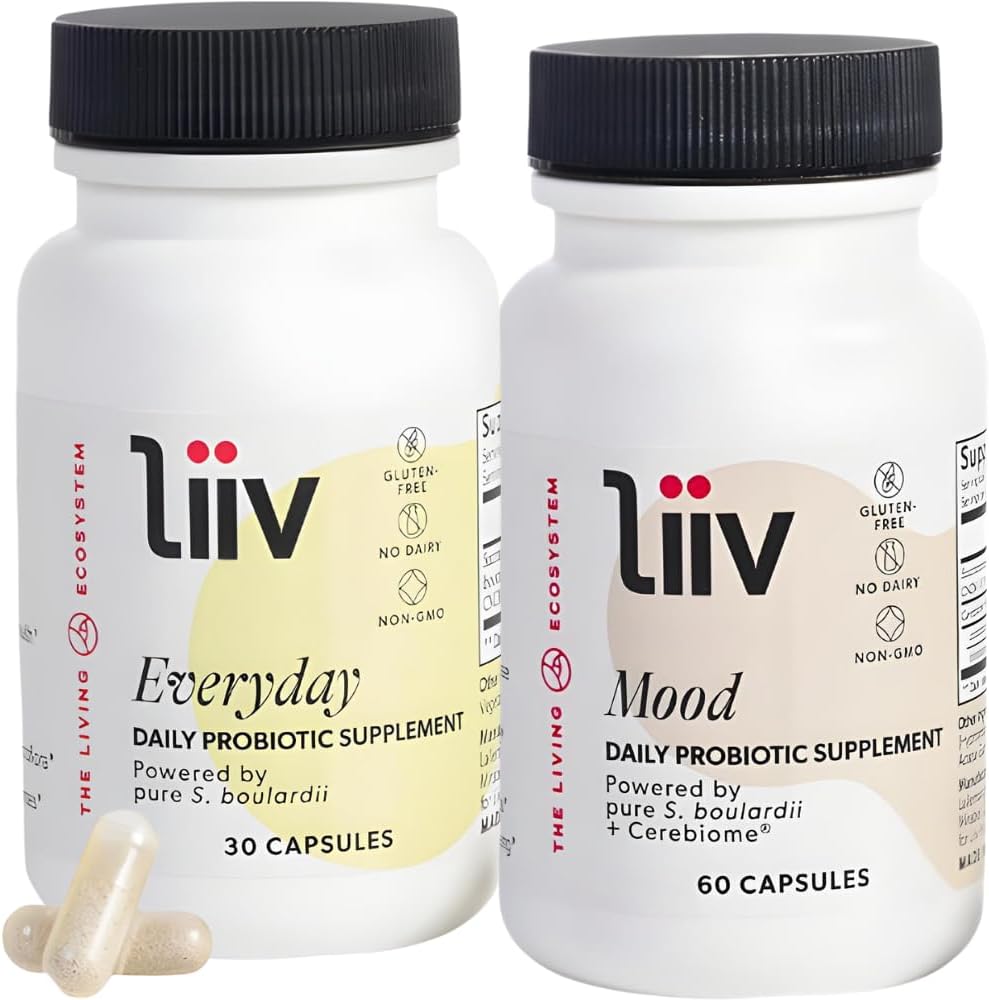 LiiV Mood Boosting Probiotic & Premium Everyday Probiotic Bundle, Whole Body Wellness, Digestive & Immune Support