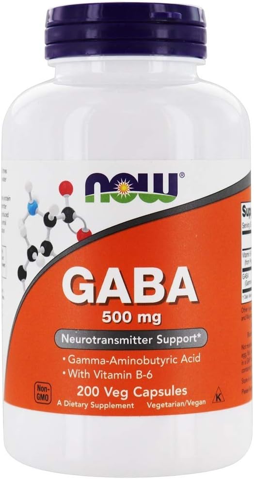 MAINTENANT Aliments - GABA avec vitamine B6 500 mg. - 200 Capsule(s) végétale(s)