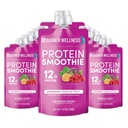 Designer Wellness Protein Smoothie, Real Fruit, 12g Protéines, Faible Carb, Zéro Sucre ajouté, Sans gluten, Non-OGM, Pas de colorants ou d'arômes artificiels, Framboise Passion Fruit, 12 Compte