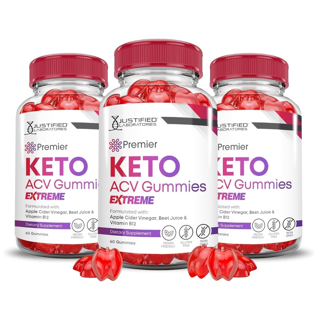 Laboratoires justifiés (3 Pack Premier Keto ACV Gummies Advanced Weight Loss Extreme 2000MG Premier Formulé avec Pomegranate Beet Juice Powder B12 Vegan Non OGM 180 Gummys