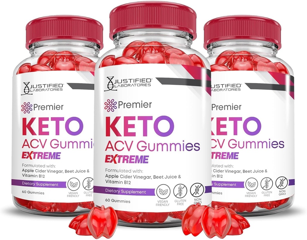 Laboratoires justifiés (3 Pack Premier Keto ACV Gummies Advanced Weight Loss Extreme 2000MG Premier Formulé avec Pomegranate Beet Juice Powder B12 Vegan Non OGM 180 Gummys