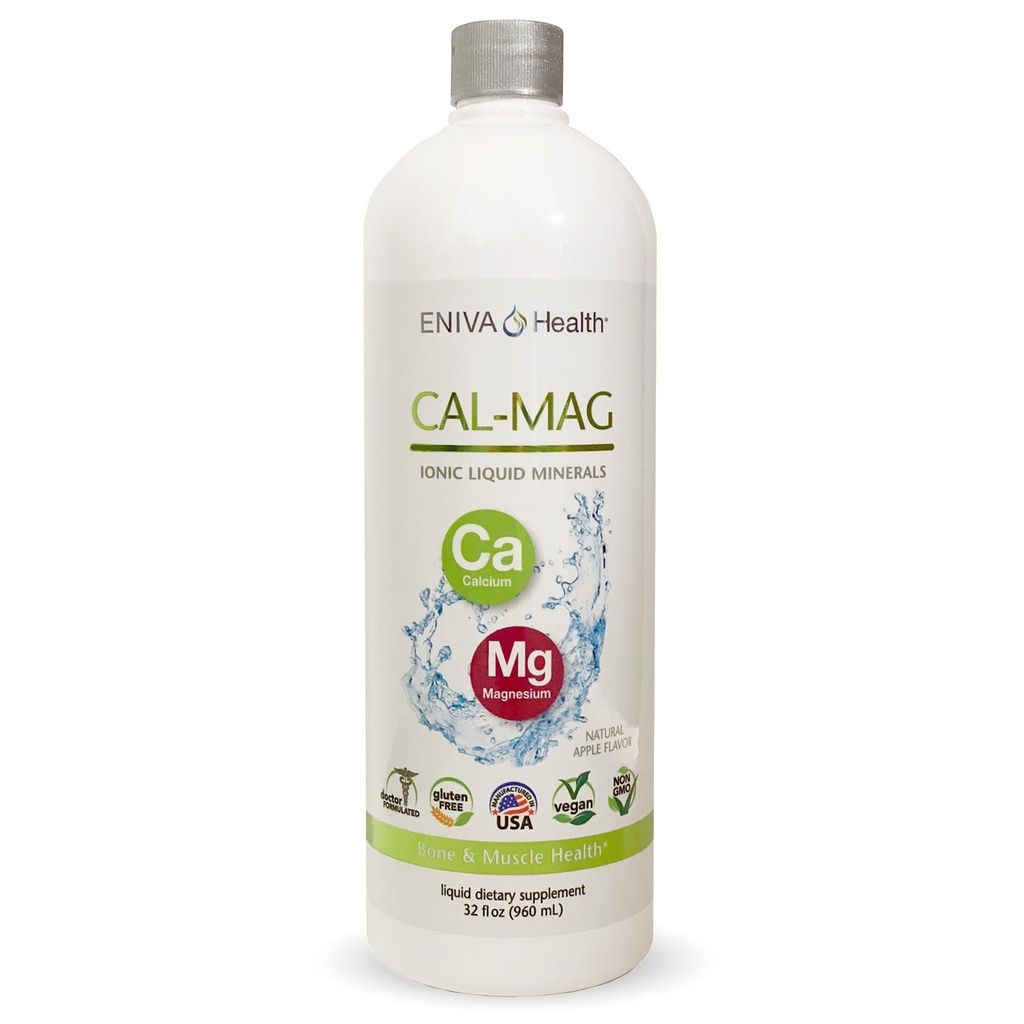 Supplément de magnésium au calcium ionique liquide (32 oz) Bons sains, cheveux, ongles et corps. Docteur Formulé. Zéro calories. Zéro Sucre. par Eniva Health.
