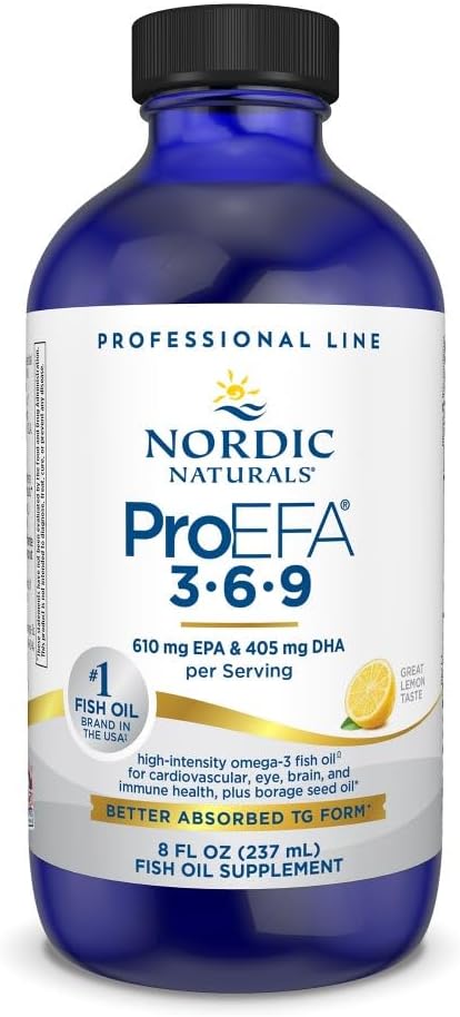 Nordic Naturals ProEFA 3-6-9, Lemon Flavor - 8 oz - 1270 mg Omega-3 - EPA & DHA with Added GLA - Healthy Skin, Cognition, & Positive Mood - Non-GMO - 48 Servings