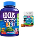 Facteur de focalisation Enfants extra-fort quotidien Chewable Cerveau Soutien à la santé + OLLY Enfants Chillax Calme Chews, 50 Compte