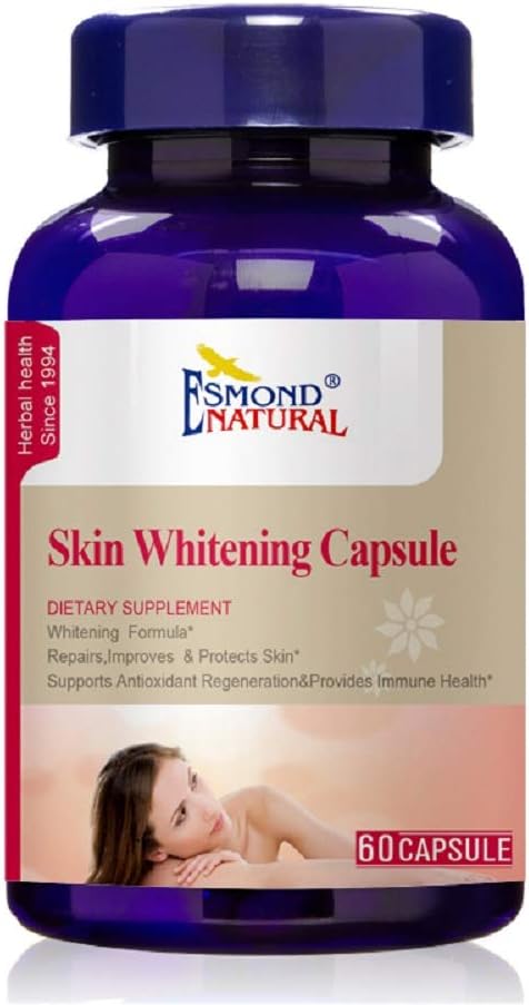 Capsule de blanchiment de peau (réparation, amélioration et protection de la peau), GMP, produit naturel certifié Assn, fabriqué aux États-Unis - 60 capsules