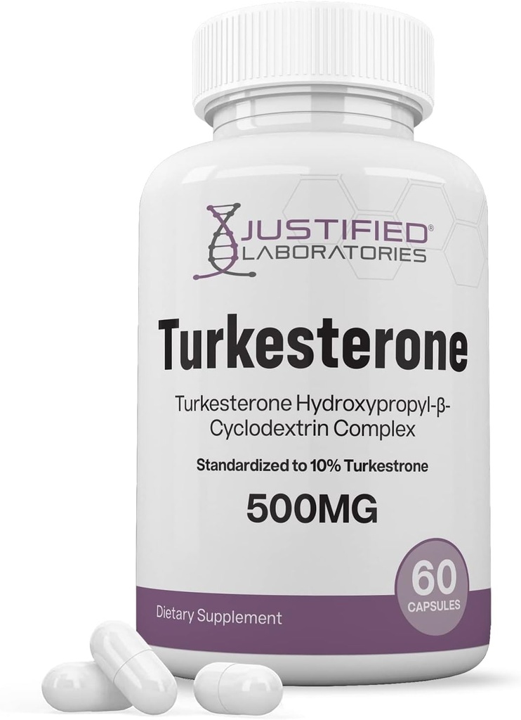 Laboratoires justifiés Turkestérone 500mg 10% Standardisé Augmenter Naturellement Stamina Endurance Résistance 60 Capsules