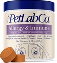 PetLab Co. Allergies et immunitaires probiotiques quotidiens pour chiens. Supporte la production de levures, allergies saisonnières, Itchiness intermittente, Gut et santé digestive pour chiens de taille moyenne, emballage mai Vary