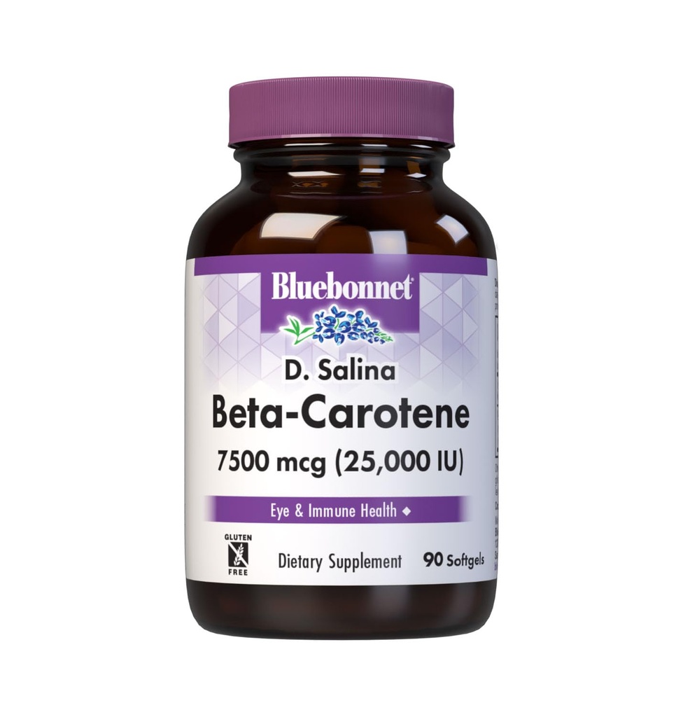 BlueBonnet Beta-Carotène mixte 25000 UI Gels doux, brun rouge, 90 Comte