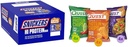 SNICKERS Hi Protein Peanut Caramel Bar Bulk Box, Quest Tortilla Protein Chips Variety Pack