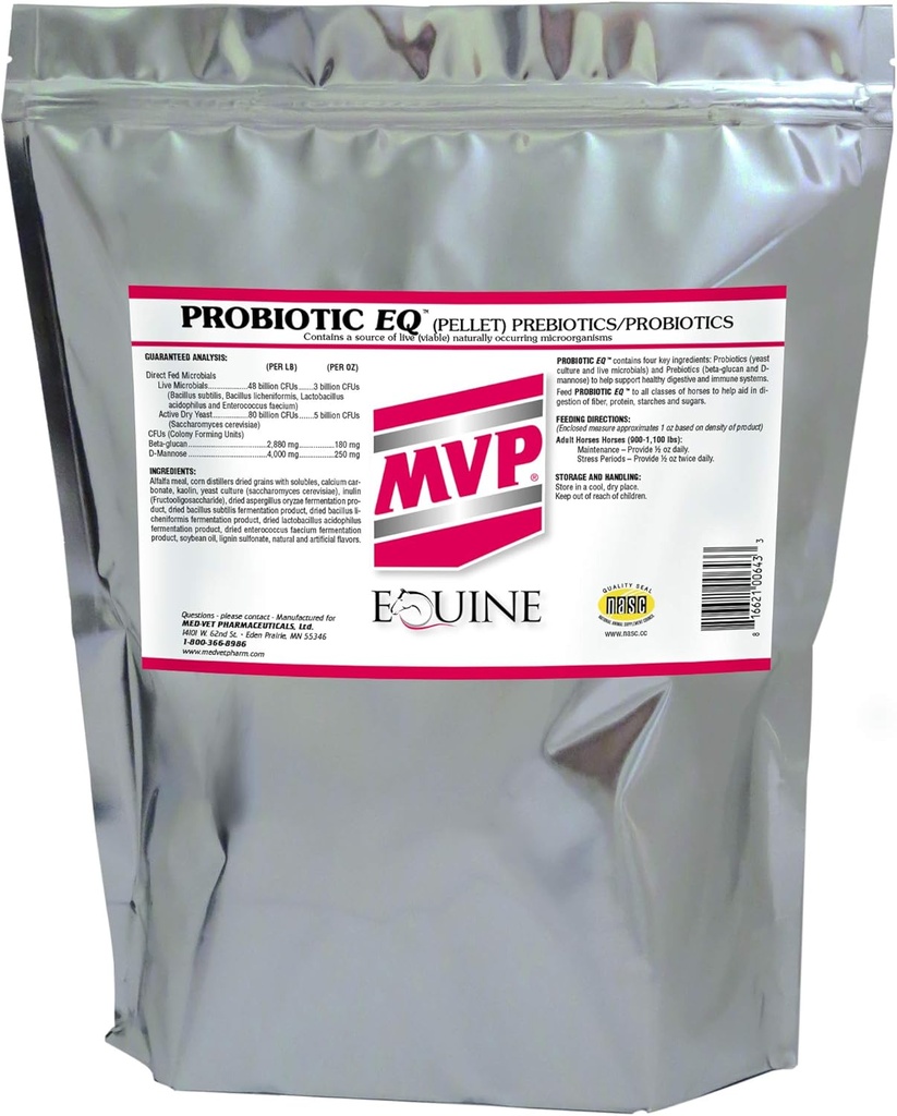 MVP Probiotic EQ (10lb) pour une saine fonction digestif et immunitaire chez les chevaux