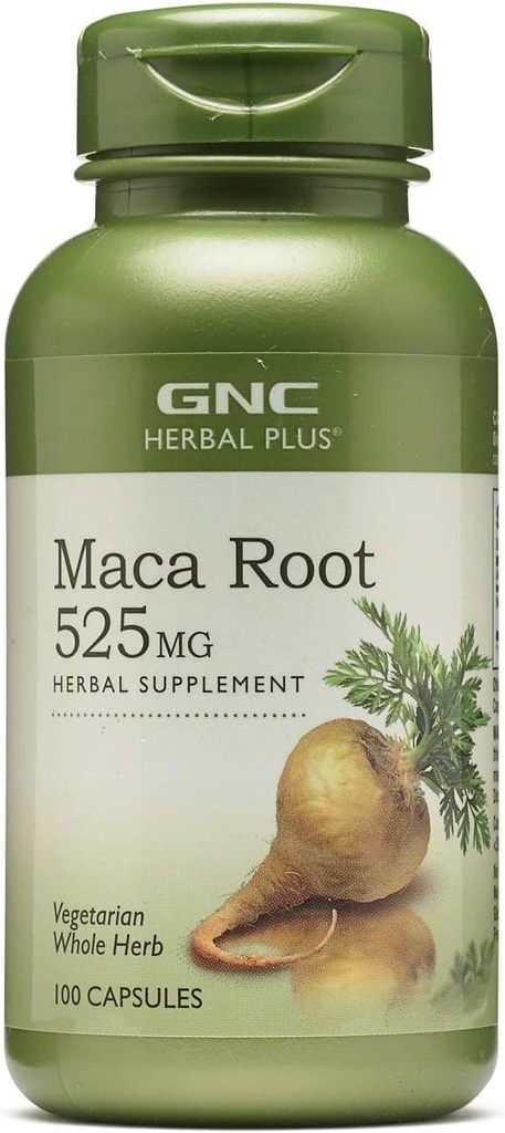 GNC Herbal Plus Maca Root 525mg, Supports Vitality, 100 Capsules